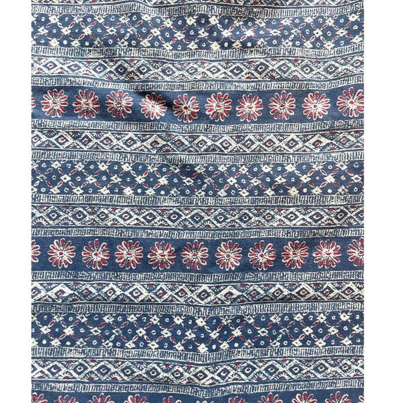 Vintage Vivaldi Jeanswear Blue Patterned Cotton Pencil Skirt Size 8 - Picture 2 of 9